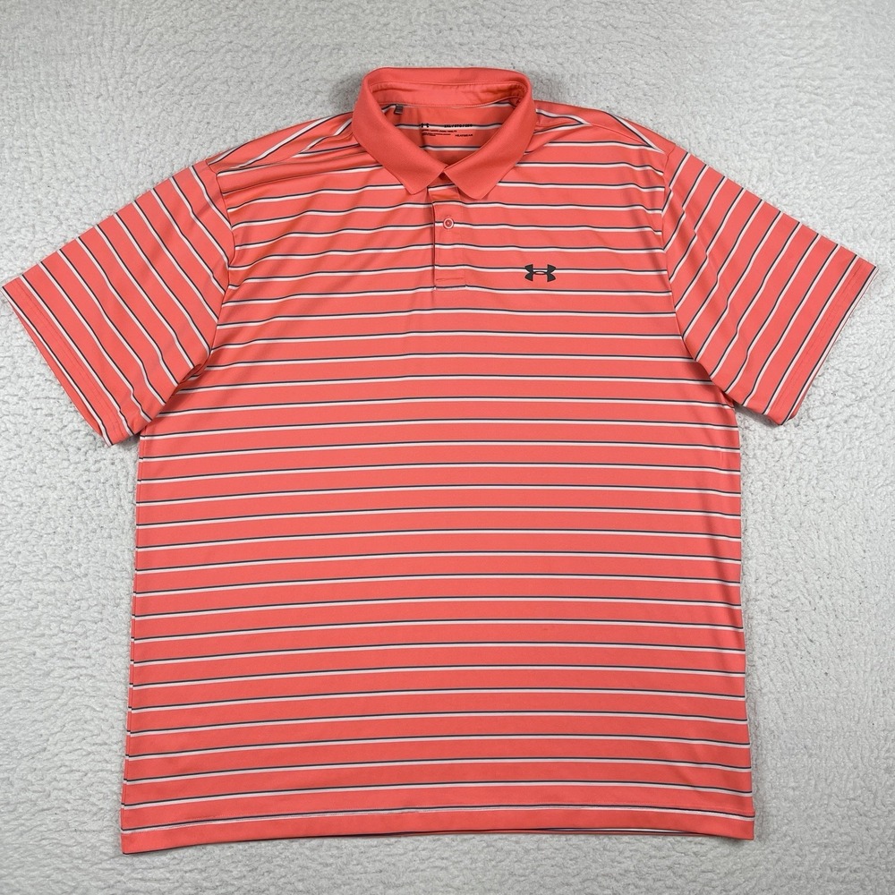 Under Armour Polo Shirt Mens XXL Pink Golf Casual Vacation Travel Workwear